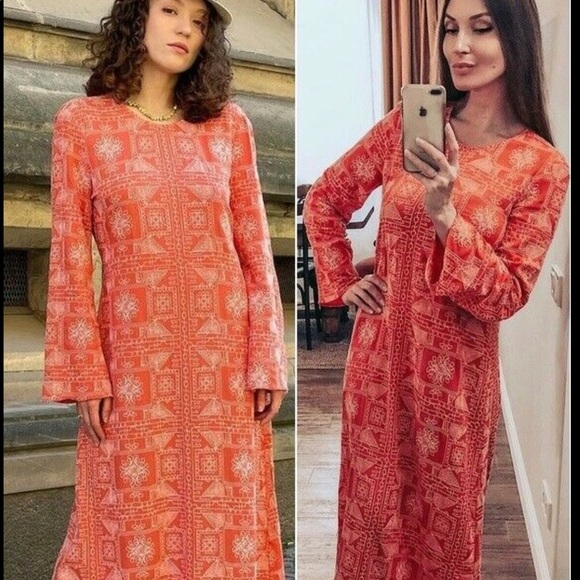 ZARA Long Embroidered Dress S,M - Picture 8 of 16